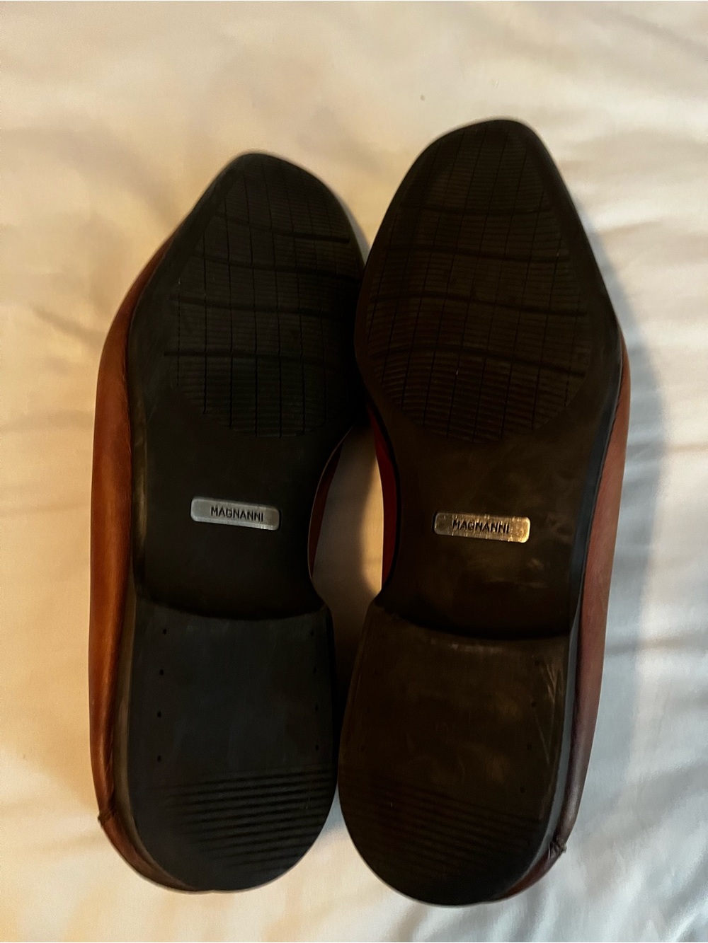Magnanni Brushed Chestnut Brown Leather Penny Loafers - Picture 4 of 5